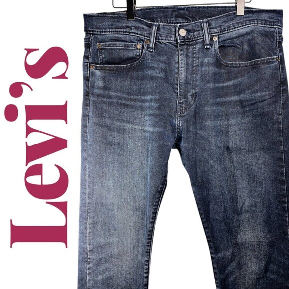 LEVI’S 502 MEN’S TAPER FIT Dark Blue Indigo Wash Jeans, Size 34x30 - Picture 3 of 9